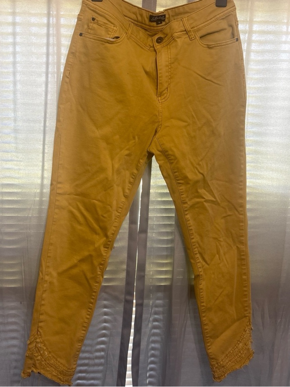 CHARLIE B Mustard Yellow Cropped Ankle Jeans